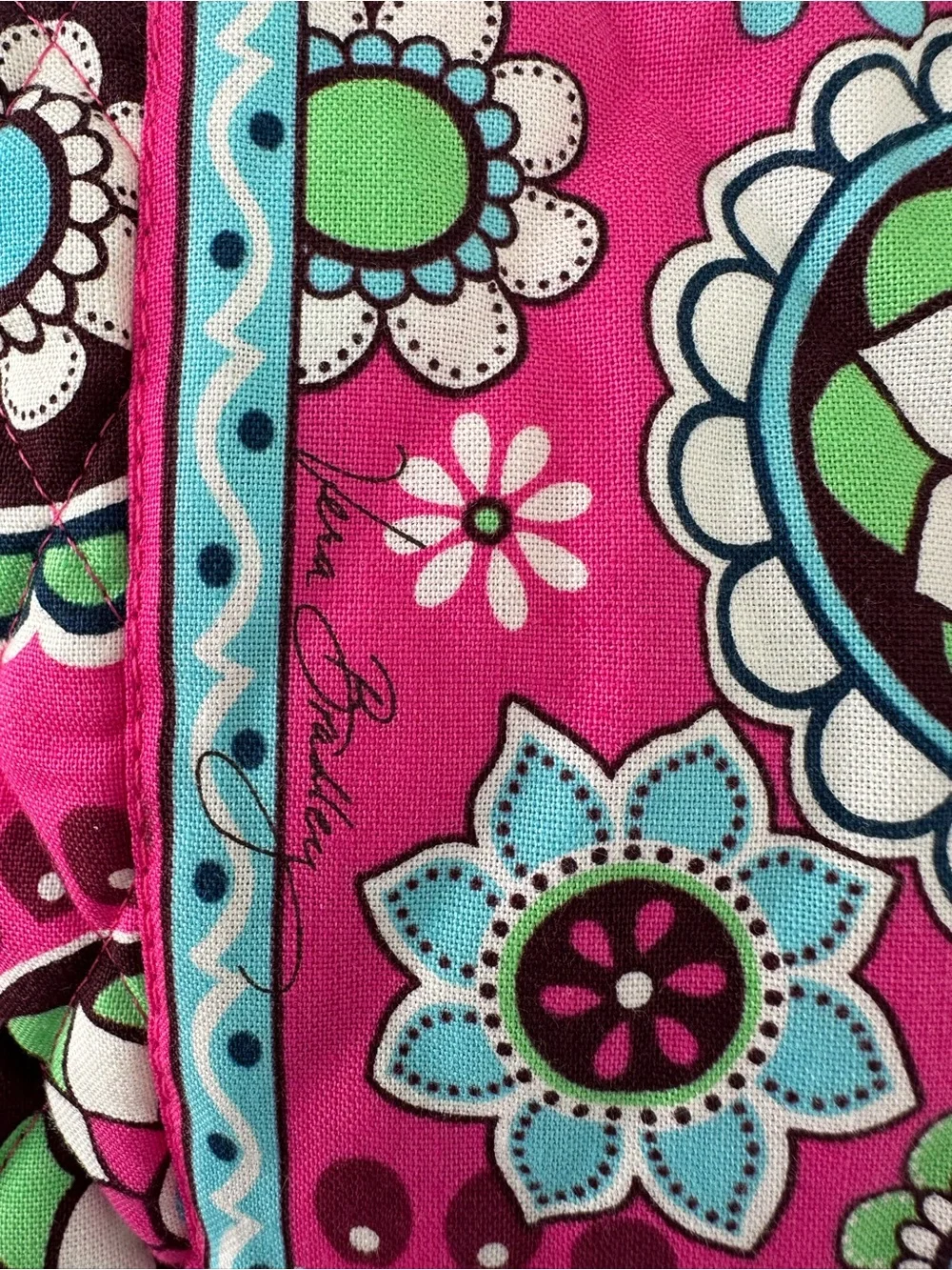 Vera Bradley Cotton Cupcake Pink Retired Patterned Quilted Cosmetic Bag NWOT